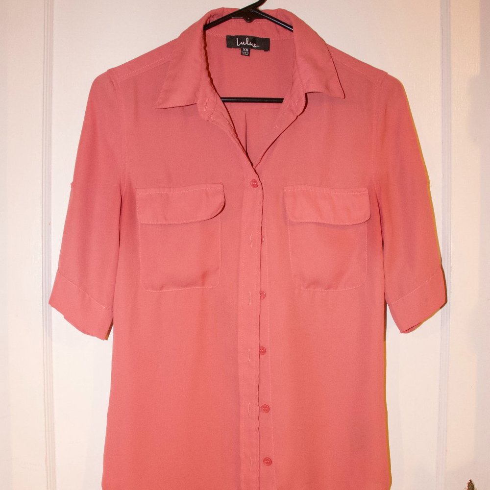 Lulus dusty rose button up blouse